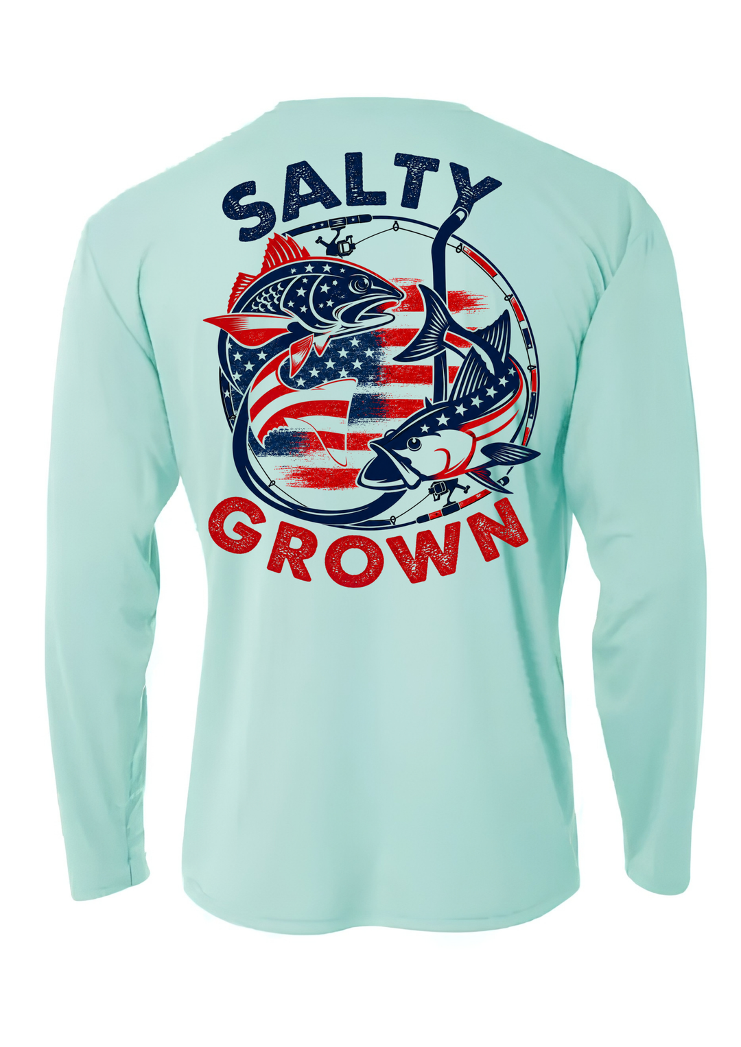 SaltyGrown Men's USA Long Sleeve Performance Shirt SaltyGrown