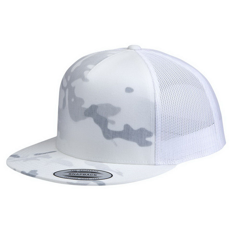 Alpine Camo 5 Panel High-Profile Flat Bill Snapback