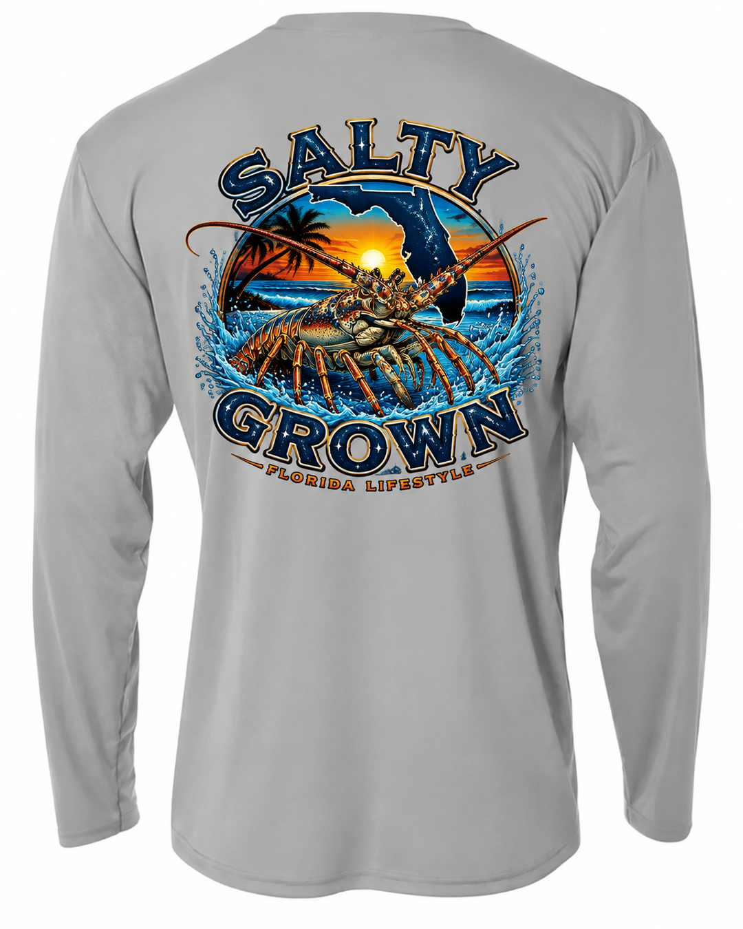 SaltyGrown Men's Florida Lobster Long Sleeve Performance Shirt SaltyGrown