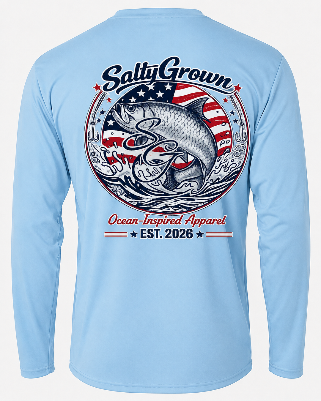 SaltyGrown Men's USA Tarpon Long Sleeve Performance Shirt SaltyGrown