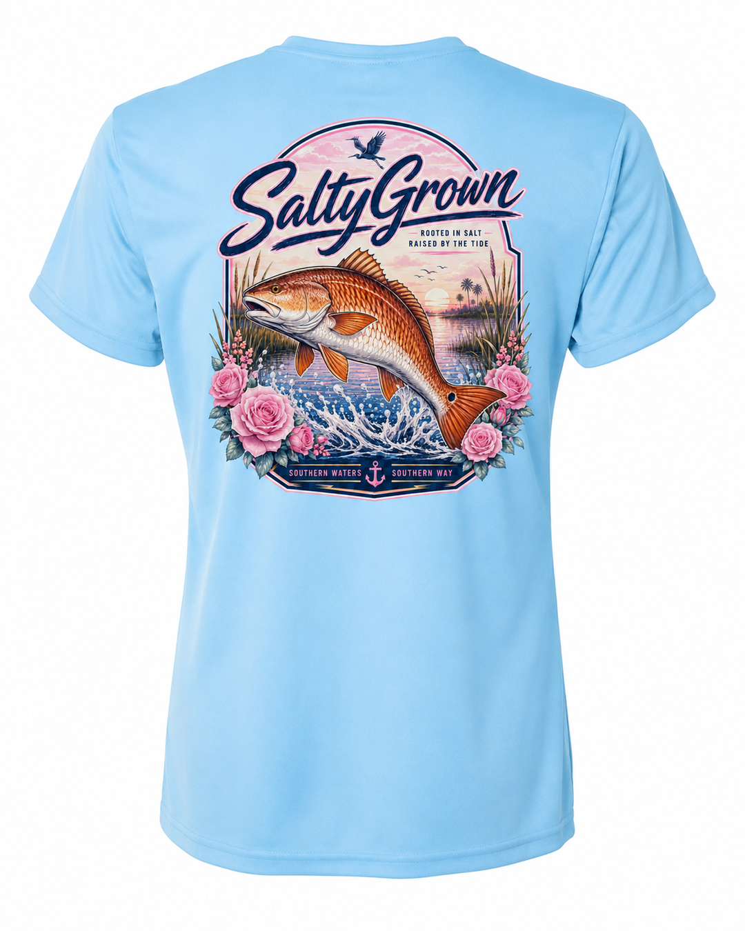 SaltyGrown Women's Redfish Short Sleeve Performance Shirt SaltyGrown