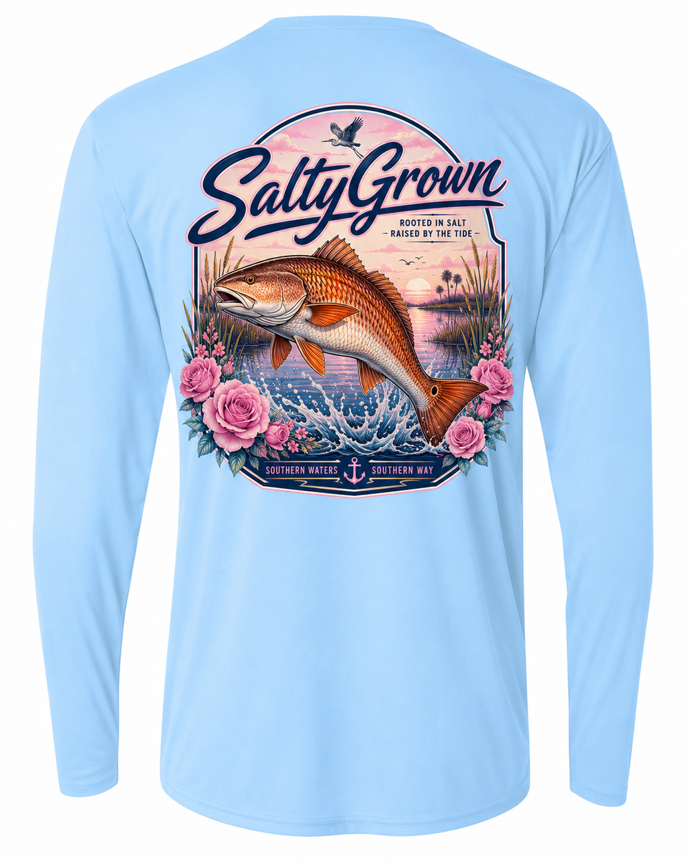 SaltyGrown Women's Redfish Long Sleeve Performance Shirt SaltyGrown