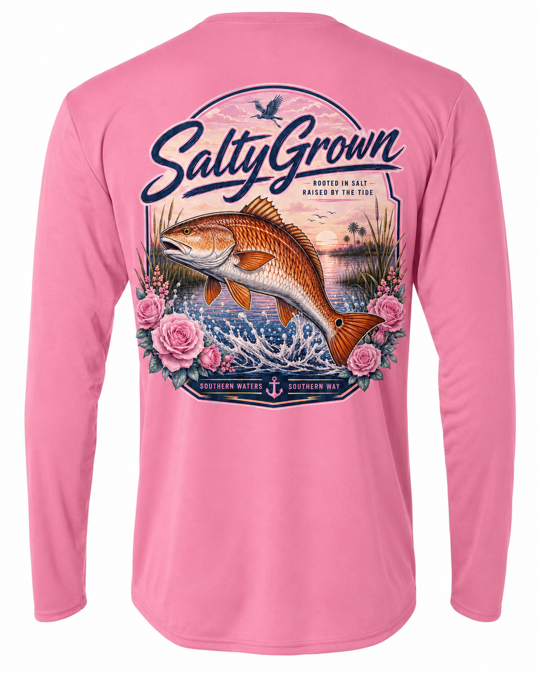 SaltyGrown Women's Redfish Long Sleeve Performance Shirt SaltyGrown