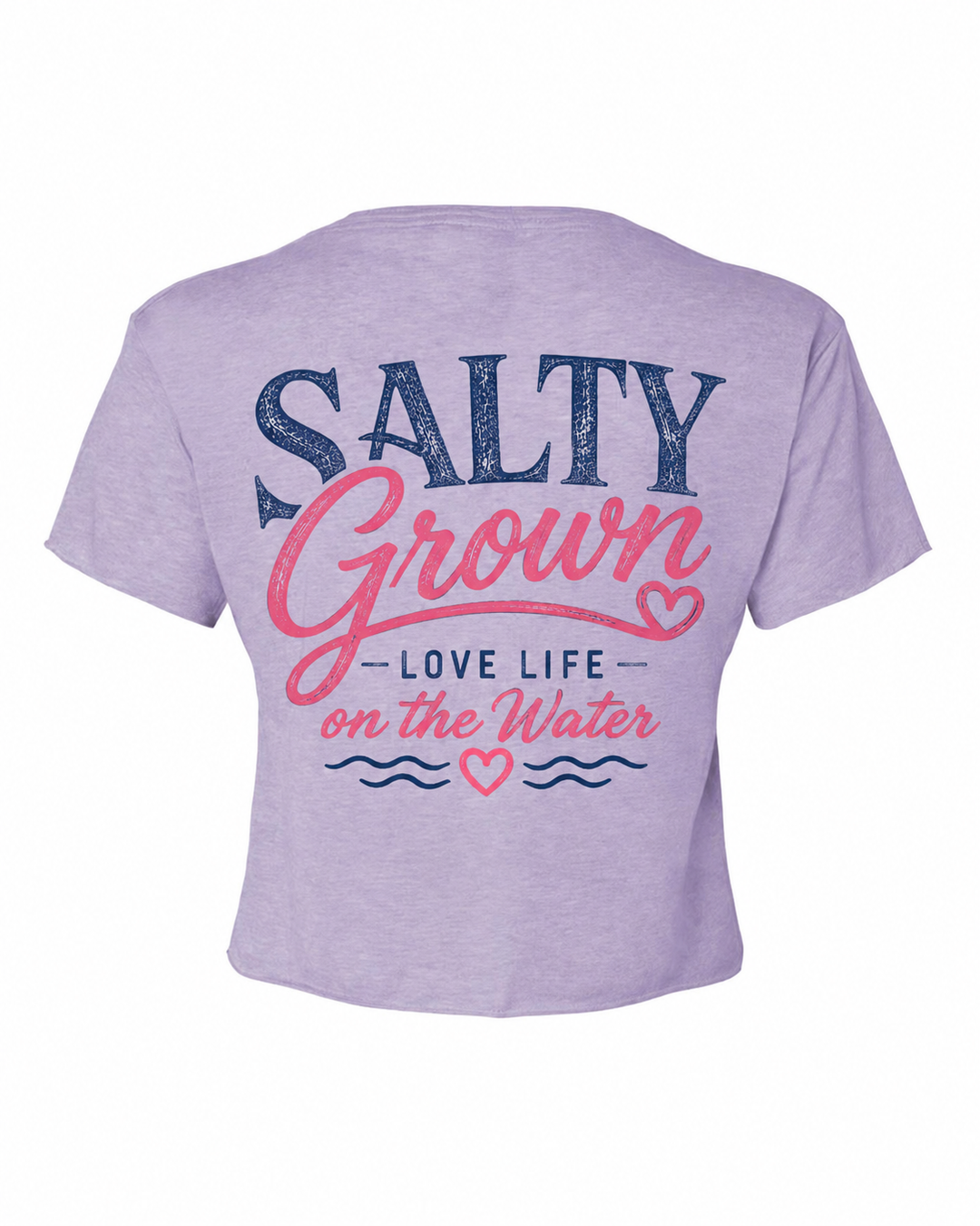 SaltyGrown Women's Love Life Jersey Crop Top Cotton Blend Shirt SaltyGrown