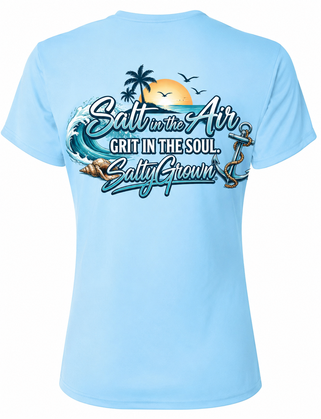 SaltyGrown Women's Wave Short Sleeve Performance Shirt SaltyGrown