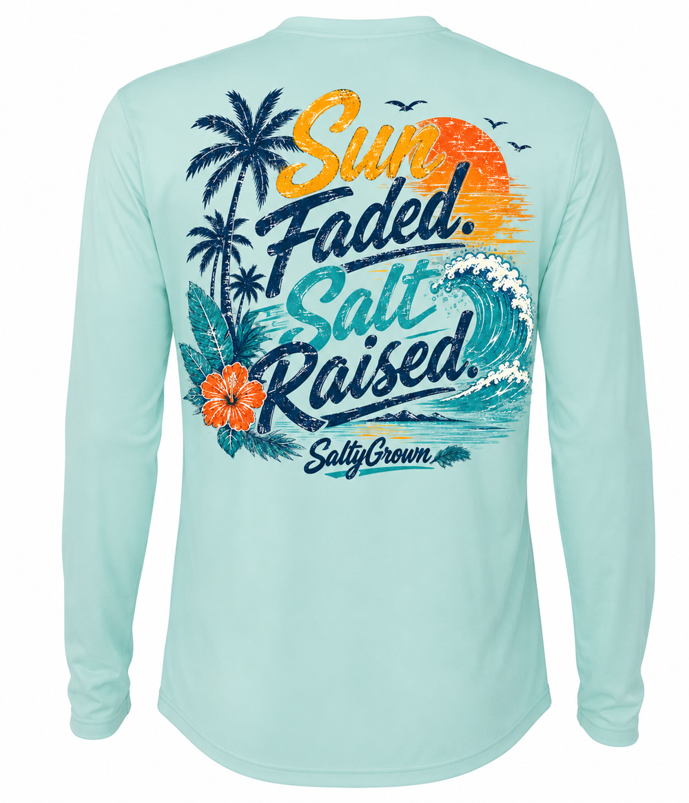 SaltyGrown Women's Sun Faded Long Sleeve Performance Shirt SaltyGrown