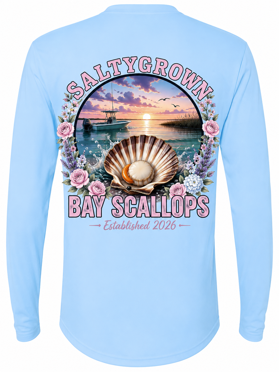 SaltyGrown Women's Scallop Long Sleeve Performance Shirt SaltyGrown
