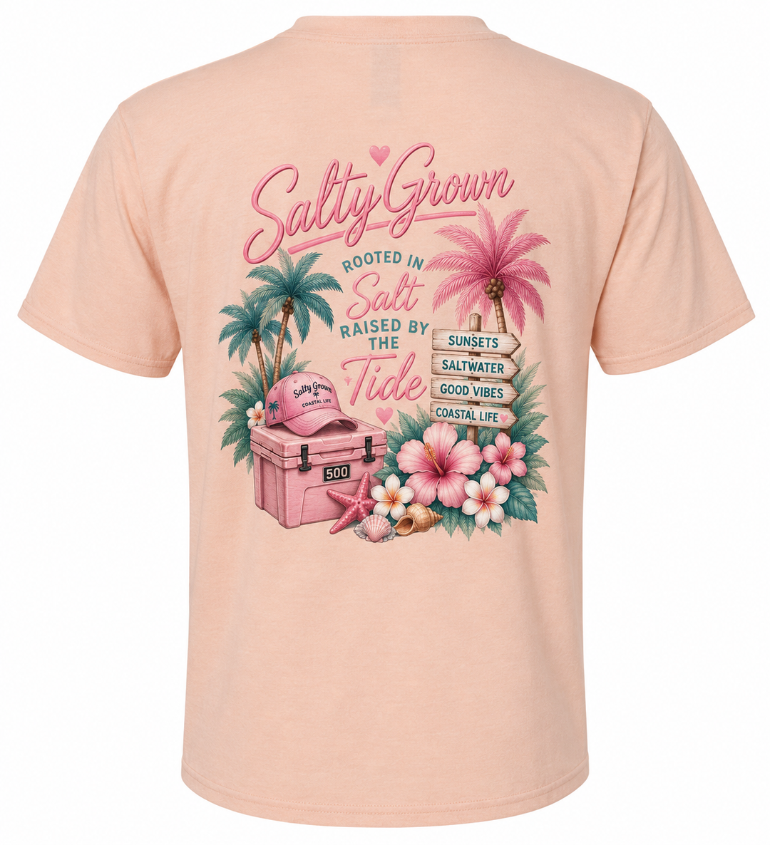 SaltyGrown Kids'/Girls Raised by the Tide Short Sleeve Cotton Shirt SaltyGrown