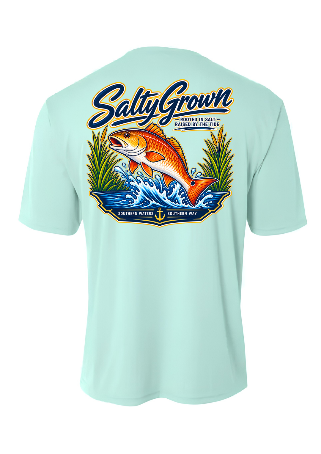 SaltyGrown Kids' Redfish Short Sleeve Performance Shirt SaltyGrown