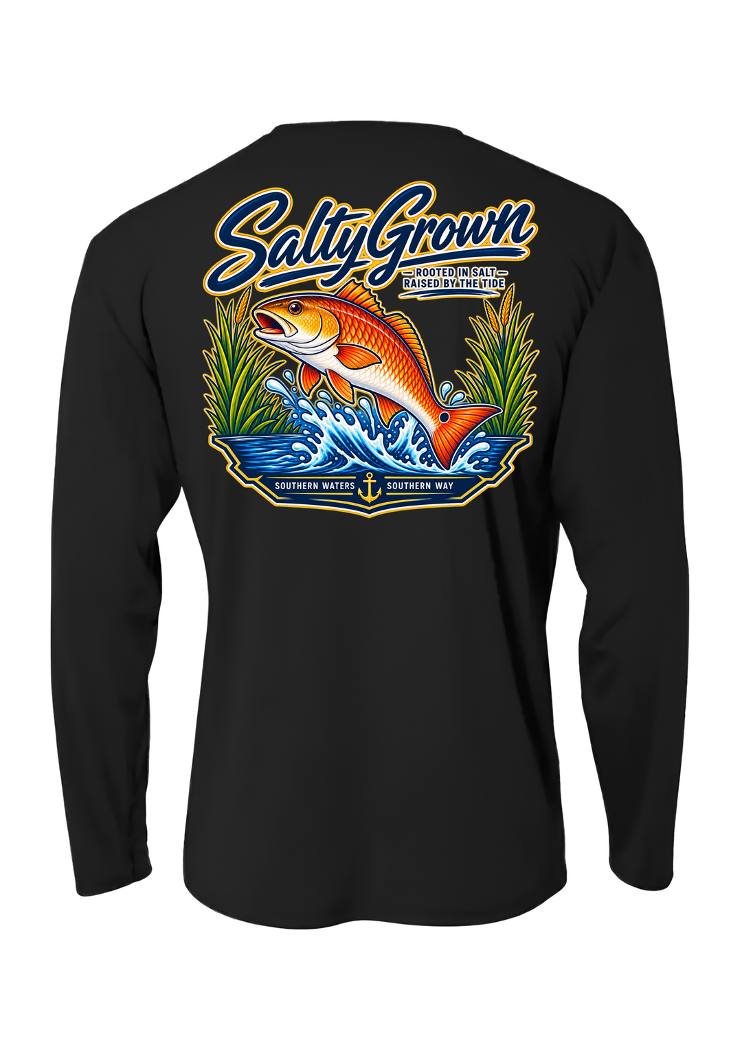 SaltyGrown Kids' Redfish Long Sleeve Performance Shirt SaltyGrown