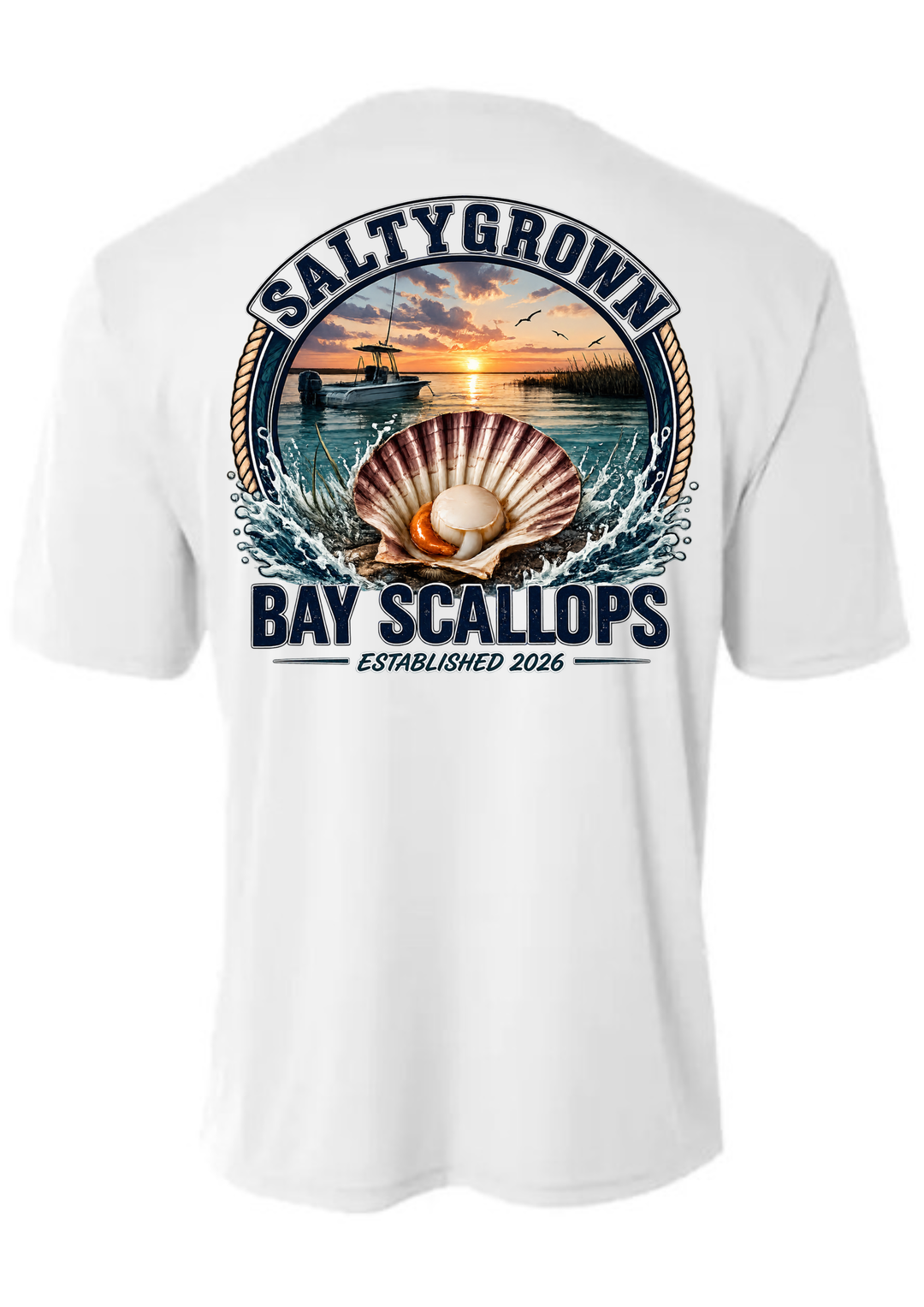 SaltyGrown Men's Scallop Short Sleeve Performance Shirt SaltyGrown