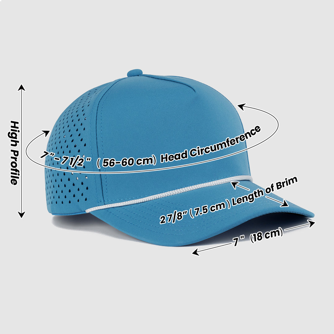 White Rope 5 Panel Quick Dry Snapback Cap