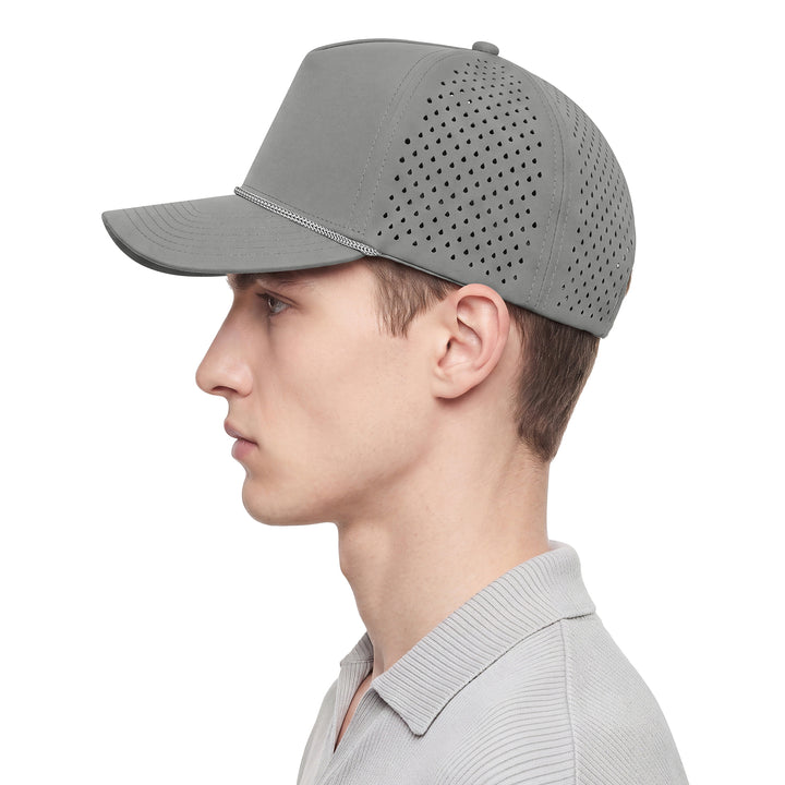 Grey Rope 5 Panel Quick Dry Snapback Cap