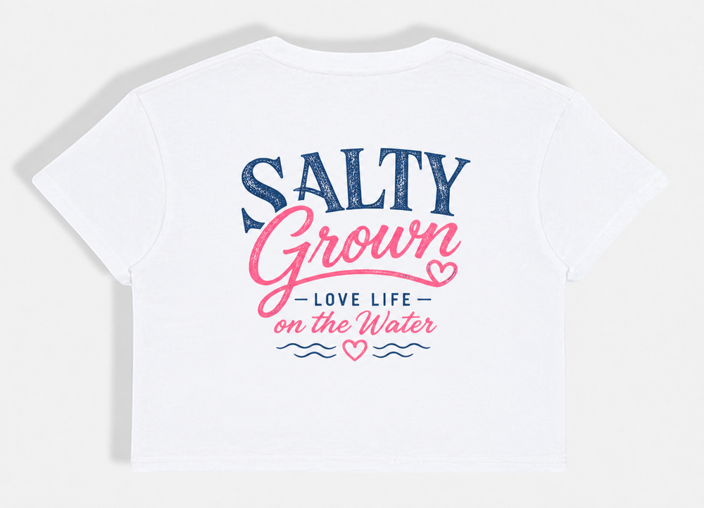 SaltyGrown Women's Love Life Cotton Crop Top SaltyGrown