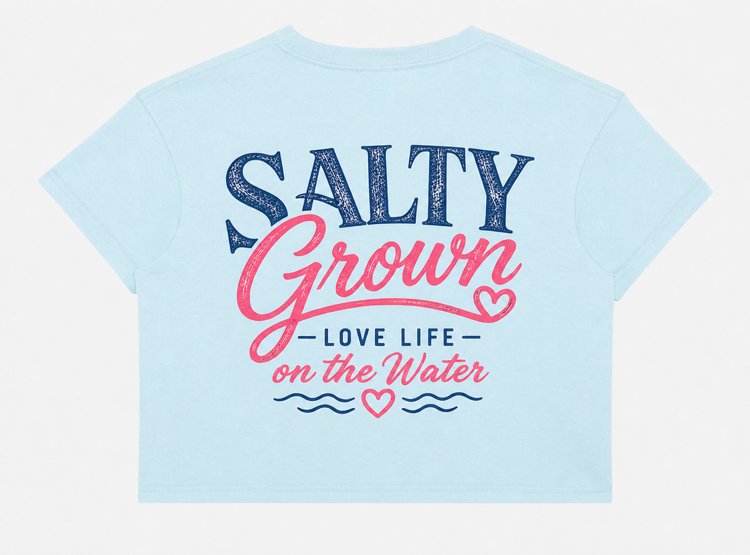 SaltyGrown Women's Love Life Cotton Crop Top SaltyGrown