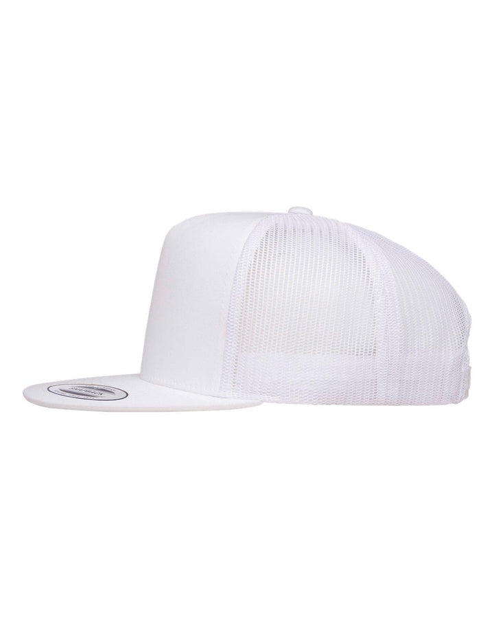 White 5 Panel High-Profile Flat Bill Snapback