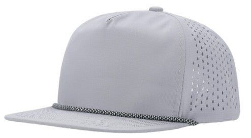 Light Grey 5 Panel Flat Brim Rope Snapback Cap