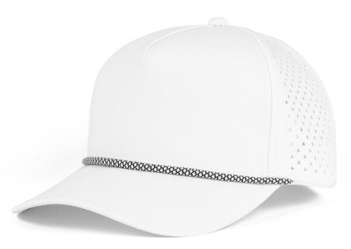 White Rope 5 Panel Quick Dry Snapback Cap