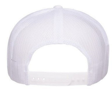 White 5 Panel High-Profile Flat Bill Snapback